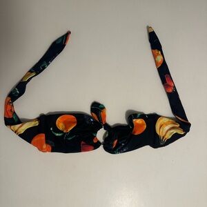 WeWoreWhat Black Bikini Top with Orange Print